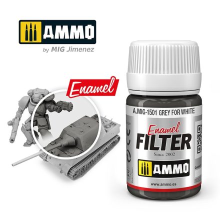 AMMO by Mig ENAMEL GREY FOR WHITE FILTER
