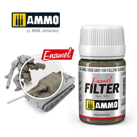 AMMO by Mig ENAMEL GREY FOR YELLOW SAND FILTER