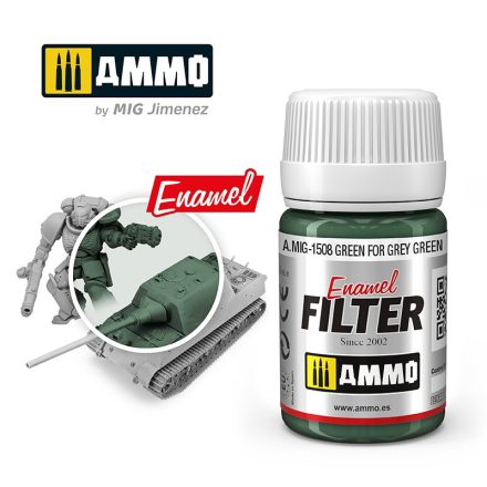 AMMO by Mig ENAMEL GREEN FOR GREY GREEN FILTER