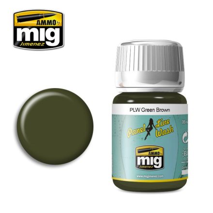 AMMO by Mig ENAMEL PANEL LINE WASH GREEN BROWN
