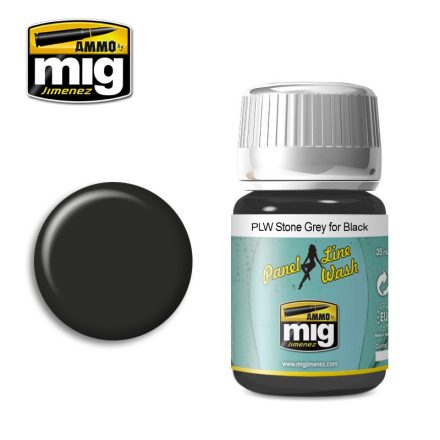 AMMO by Mig ENAMEL PANEL LINE WASH STONE GREY FOR BLACK