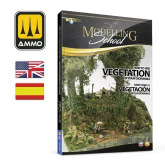   AMMO by MIG Jimenez - MODELLING SCHOOL - How to use Vegetation in your Dioramas (Multilingual) makettező könyv