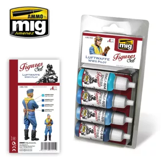   AMMO by MIG Jimenez - Luftwaffe WWII Pilot Figures Set figura festék szett