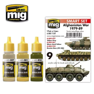   AMMO by MIG Jimenez - Afghanistan War 1979-89 Soviet Camouflage Colors makettfesték 17 mL / db