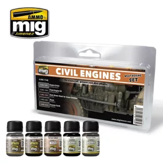   AMMO by MIG Jimenez - Civil Engines Weathering Set makettező effekt 17 mL / db