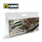 AMMO by MIG Jimenez - DRYBRUSH Set Rust Colors makettező ecset 17 mL / db