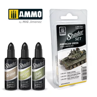   AMMO by MIG Jimenez - SHADER Set American Green makettező kiegészítő 17 mL / db