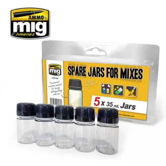   AMMO by MIG Jimenez - Spare Big Jars for Mixes (5 x 35mL jars) makettező kiegészítő