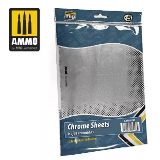   AMMO by MIG Jimenez - Chrome Sheets 280mm x 195mm makettező kiegészítő