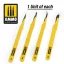 AMMO by MIG Jimenez - Standard Blade Set - 4 pcs. (1 Standard Straight + 1 Curved + 1 Ripper + 1 Curved Large) makettező szerszám