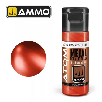 AMMO by MIG Jimenez - ATOM METALLIC Red akril festék 20 mL