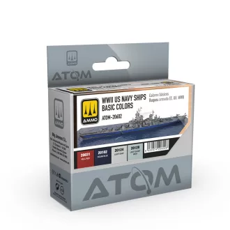   AMMO by MIG Jimenez - ATOM WWII US Navy Ships Basic Colors Set festékszett 20 mL / db