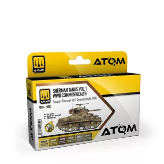   AMMO by MIG Jimenez - ATOM Sherman Tanks Vol 1 WWII Commonwealth Set festékszett 20 mL / db