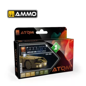   AMMO by MIG Jimenez - ATOM Gravity Set 1 - Green and Sand festékszett 20 mL / db