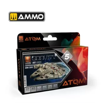   AMMO by MIG Jimenez - ATOM Gravity Set 5 - Grey festékszett 20 mL / db
