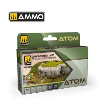   AMMO by MIG Jimenez - ATOM Cement and Concrete Colors Set makettragasztó 20 mL / db