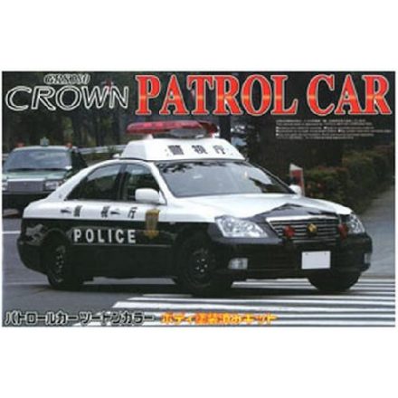 Aoshima Toyota 18 Crown Police Car Metropolitan Police Department Steel Wheel makett