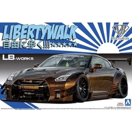 Aoshima LB.Works Nissan R35 GT-R Type 2 Ver.1 Liberty Walk makett