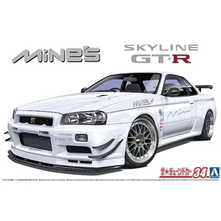 Aoshima NISSAN MINE S BNR34 SKYLINE GT R 2002 makett