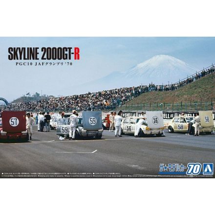 Aoshima NISSAN PGC10 SKYLINE 2000GT R JAF GP 1970 makett