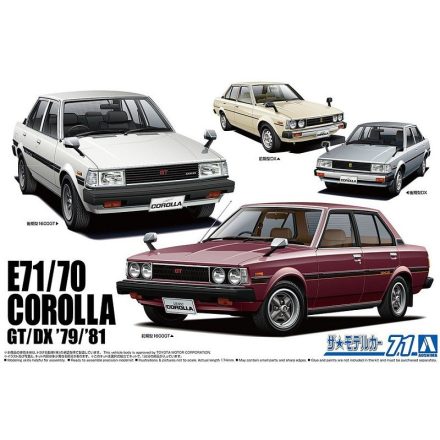Aoshima Corolla GT/DX 1979/1981 E71/70 makett
