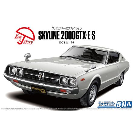 Aoshima NISSAN GC111 SKYLINE HT2000 GTX E S 1976 makett