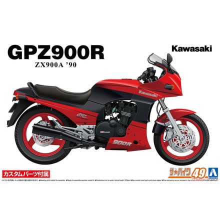 Aoshima Kawasaki ZX900A GPZ900R Ninja '90 w/Custom Parts makett