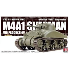  Asuka US Medium Tank M4A1 Sherman Mid. w/Initial VVSS Suspension makett