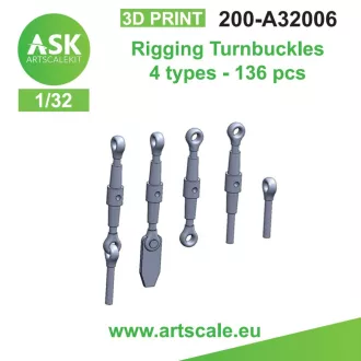   Art Scale Kit Rigging Turnbuckles - 4 types - merevítőhuzal-feszítő készlet