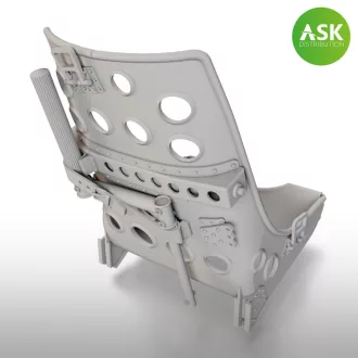   Art Scale Kit A6M Zero Seat early with strarting handle - 3D print - pilótaülés feljavító készlet