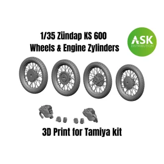   Art Scale Kit Zündap KS 600 Wheels and Engine Zylinders - kerék és motor feljavító készlet