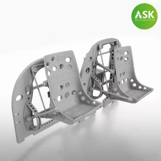   Art Scale Kit A6M2-K two Bulkheads with Seats set - ASK 3D Print for Eduard - ülés és kabinválaszfal készlet