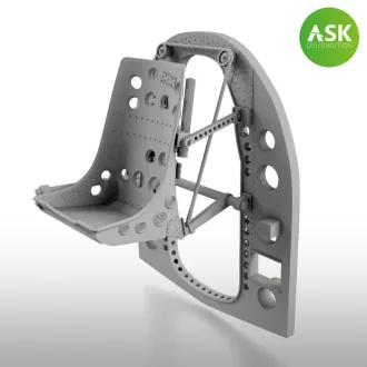  Art Scale Kit A6M Bulkhead with Seat in MIDDLE position - ASK 3D Print for Tamiya - ülés és kabinválaszfal készlet