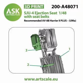   Art Scale Kit SJU-4 Ejection Seat with seat belts - 1 pc for Uma - katapultülés feljavító készlet
