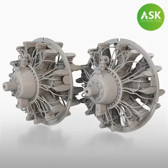   Art Scale Kit B-25 Mitchell - 2 pc. Engines Wright R-2600 for HK Model - motormakett készlet