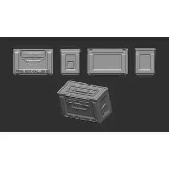   Art Scale Kit Ammo Box Cal. .50 M2 - 12 pc. of US ammunition boxes for a 12.7 machine gun - lőszeresláda készlet