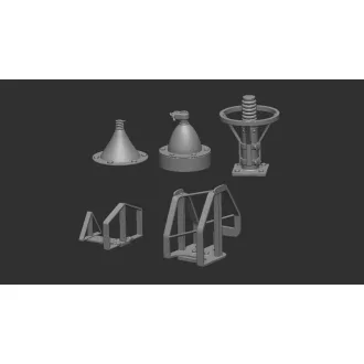   Art Scale Kit Aerial bases and roof sights - Britain - antennatalp és irányzék készlet