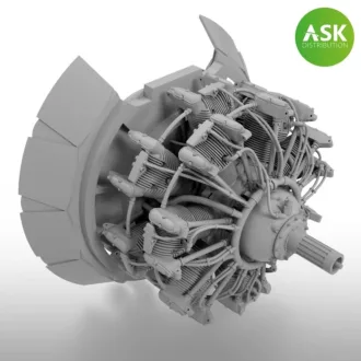   Art Scale Kit Nakajima Sakae 12 engine incl. exhausts and the open cowling flaps - 3D print for Tamiya - kipufogó készlet