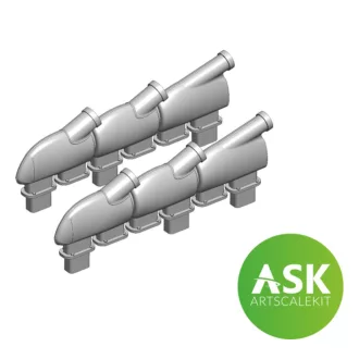  Art Scale Kit Spitfire Mk.Vb Exhausts round type for Eduard - kipufogó készlet