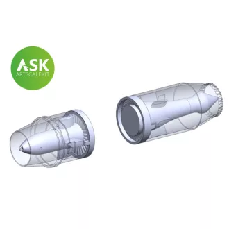   Art Scale Kit Me 262 engines (closed) detail set - 3D print for Arma Hobby - motormakett készlet