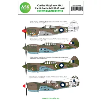   Art Scale Kit Curtiss Kittyhawk Mk.I Pacific battlefield RAAF part I - matricakészlet