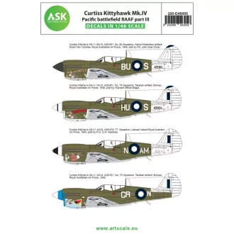   Art Scale Kit Curtiss Kittyhawk Mk.IV Pacific battlefield RAAF part III - matricakészlet