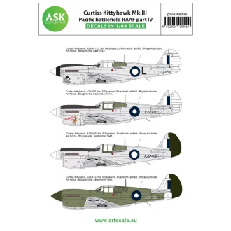   Art Scale Kit Curtiss Kittyhawk Mk.III Pacific battlefield RAAF part IV - matricakészlet