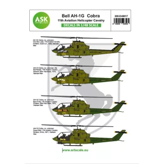   Art Scale Kit Bell AH-1G Cobra 11th Aviation Helicopter Cavalery part 3 - matricakészlet