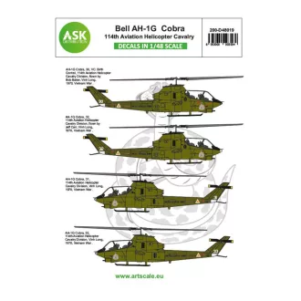   Art Scale Kit Bell AH-1G Cobra 114th Aviation helicopter cavalery - part 3 - matricakészlet