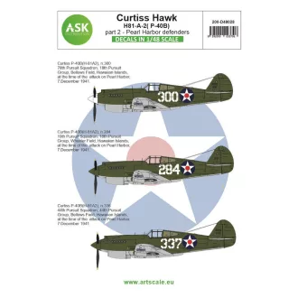   Art Scale Kit Curtiss Hawk 81-A-2 (P-40B) part 2 - Pearl Harbor defenders - matricakészlet
