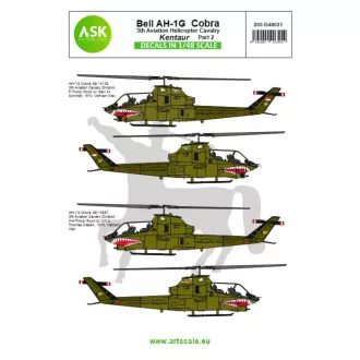   Art Scale Kit Bell AH-1G Cobra Kentaur 3th Aviation helicopter cavalry part 2 - matricakészlet