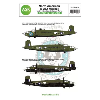   Art Scale Kit B-25J Mitchell part 1 - Royal Australian Air Force - matricakészlet