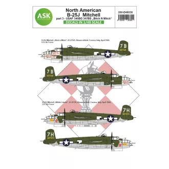   Art Scale Kit B-25J Mitchell part 3 - US Air Force Bitch N Mitch Mediterranean riders - matricakészlet