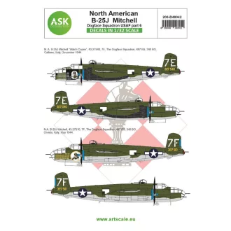   Art Scale Kit B-25J Mitchell part 6 - US Dogface Squadron Watch Copier & Willie, Mediterranean area - matricakészlet